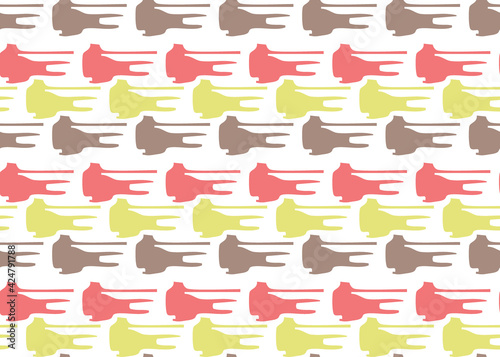 Vector texture background, seamless pattern. Hand drawn, yellow, brown, red, white colors.