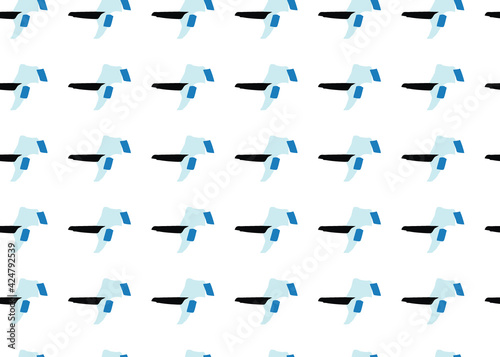 Vector texture background  seamless pattern. Hand drawn  blue  black  white colors.