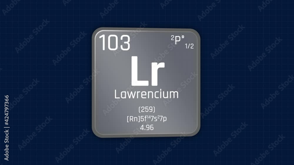 Lawrencium or Lr Element Periodic Table Animation on Grid Background and Green Screen Lawrencium or Lr Element Periodic Table Animation on Grid Background and Green Screen