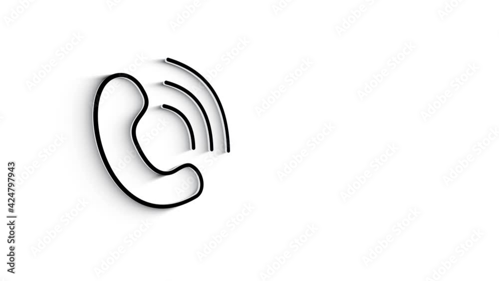 3D Line Icon phone Animation on white background. 3D Line Icon phone Animation on white background.