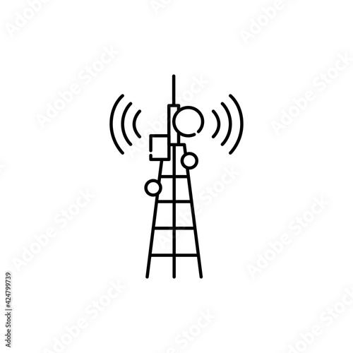 Broadcast color line icon. Pictogram for web page, mobile app