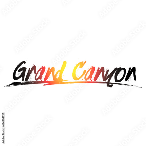 Colorful grand canyon graffiti text vector