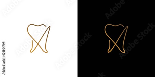 Modern elegant and professional dental icon logo design