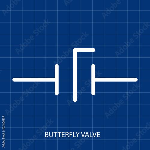 BUTTERFLY VALVE VECTOR SYMBOL OF PUMPING SYSTEM MECHANICAL SYSTEM