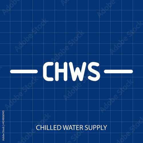 CHILLED WATER SUPPLY VECTOR SYMBOL OF PUMPING SYSTEM MECHANICAL SYSTEM