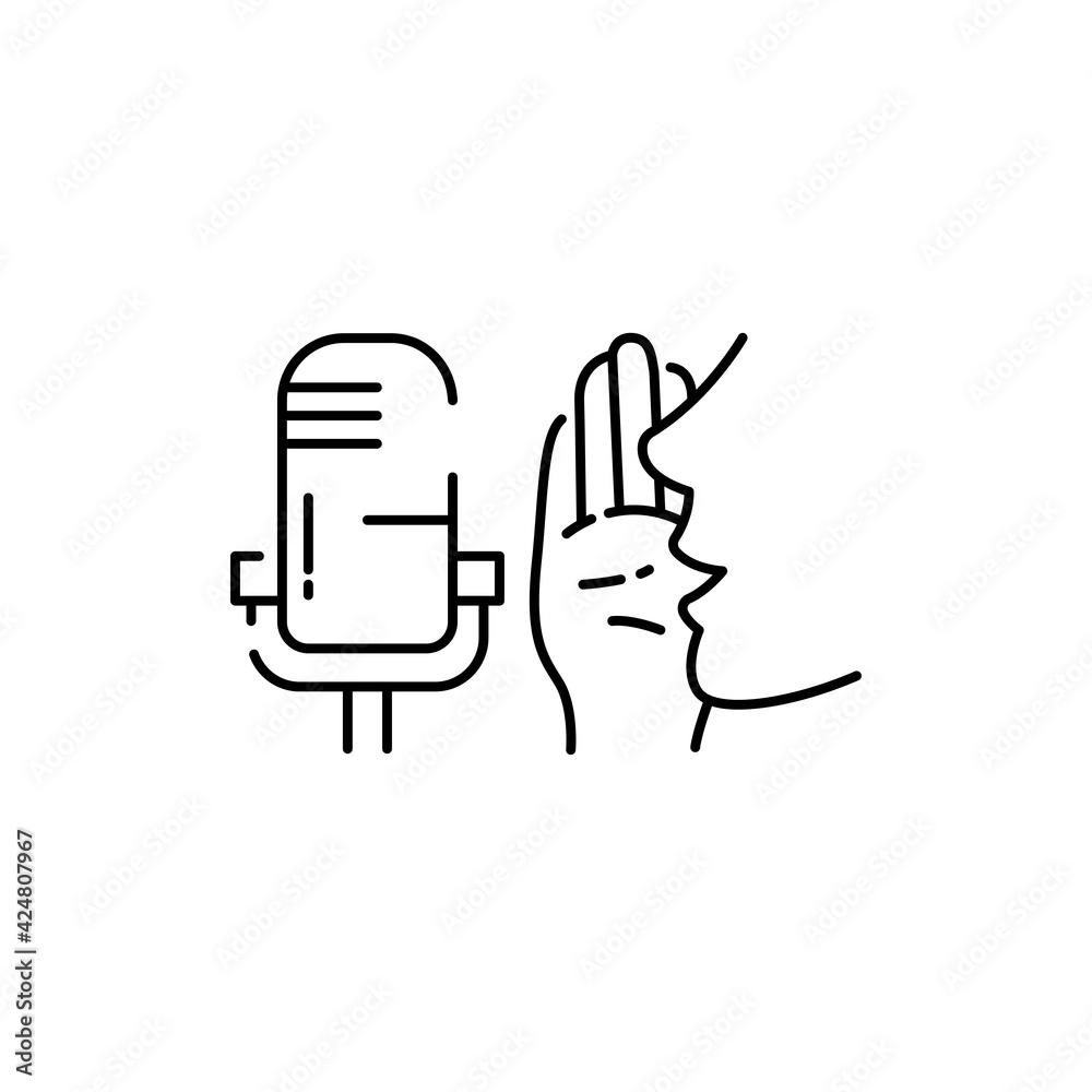 Obraz premium Whisper sound recording color line icon. Autonomous sensory meridian response, sound waves as a symbol of enjoying sounds. Editable stroke.