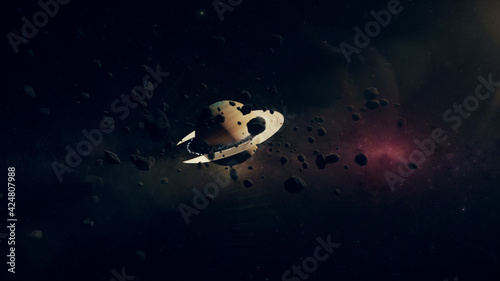 Tableau sur toile Planet Saturn in outer space