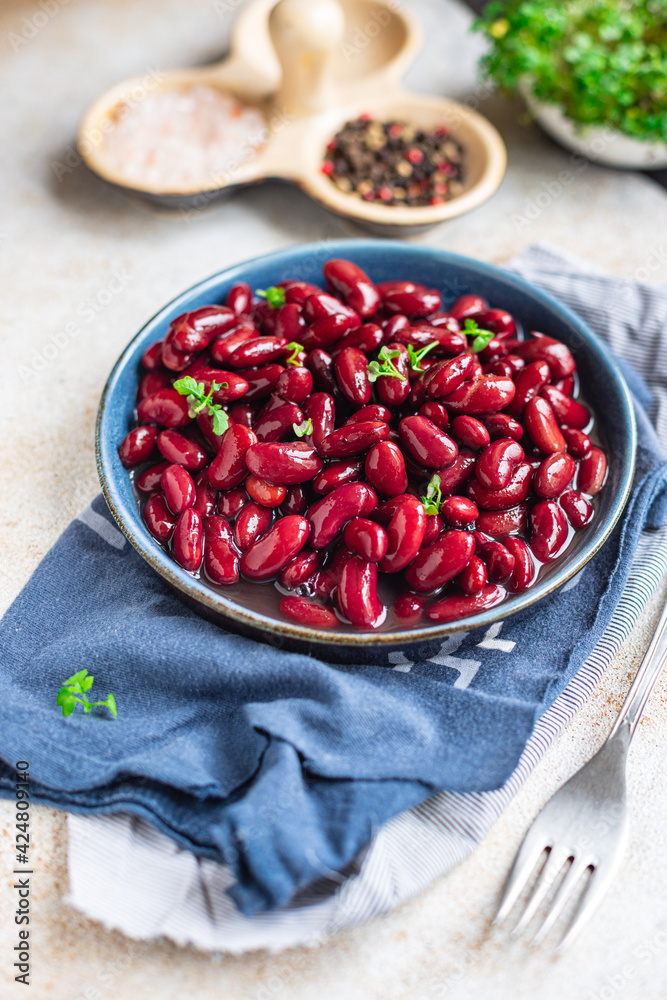 red beans canned healthy meal ketogenic or paleo diet portion on the table top view copy space food background rustic red beans canned healthy meal ketogenic or paleo diet portion on the table top view copy space food background rustic