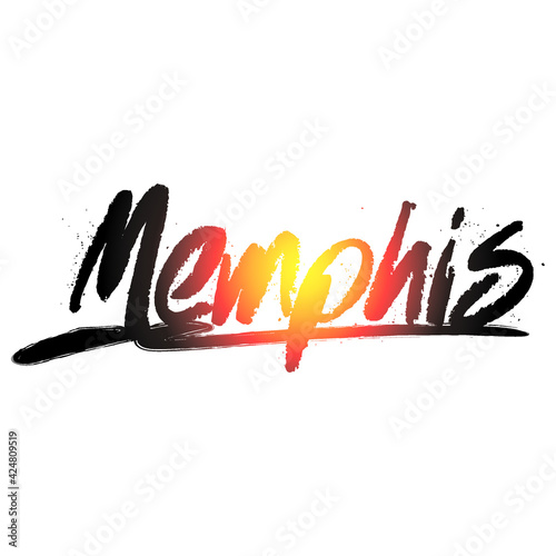 Colorful memphis graffiti text vector