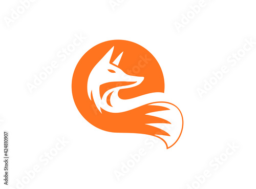 fox tail logo design shape foxy symbol vector