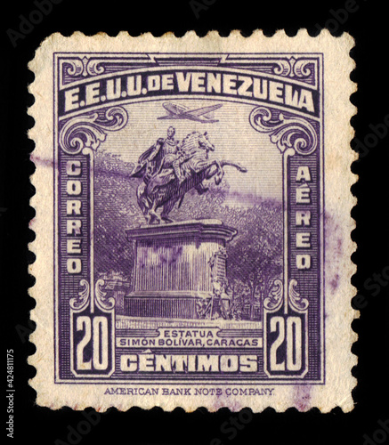 equestrian statue of Bolivar at Caracas, Venezuela