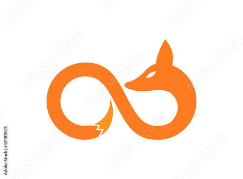 fox infinity logo design unlimited foxy symbol vector