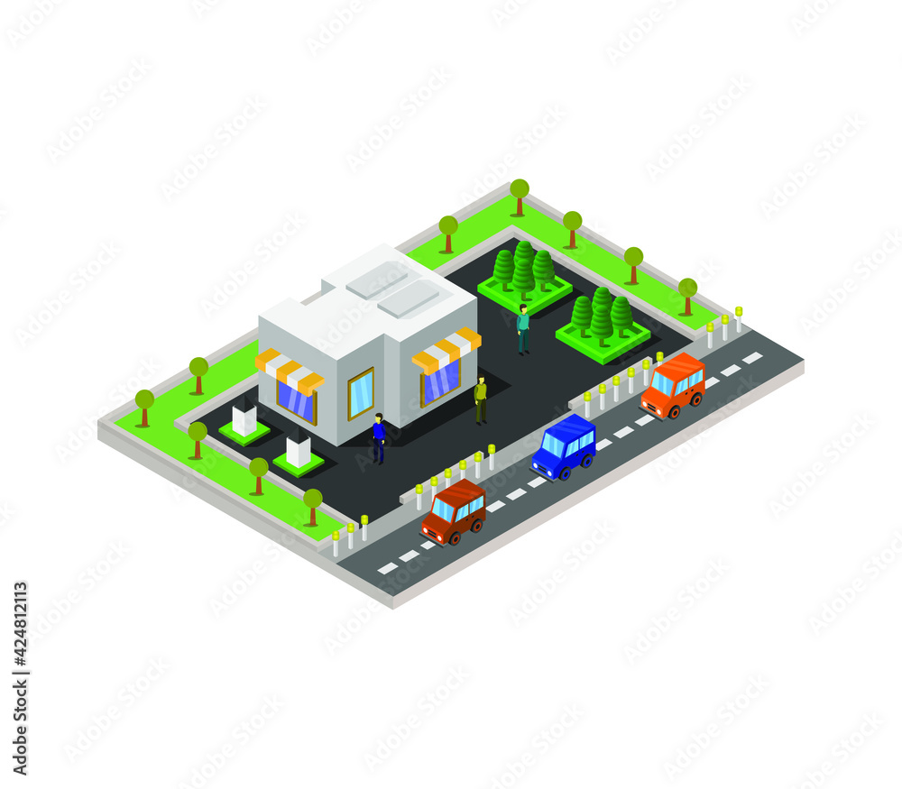 Isometric supermarket Isometric supermarket