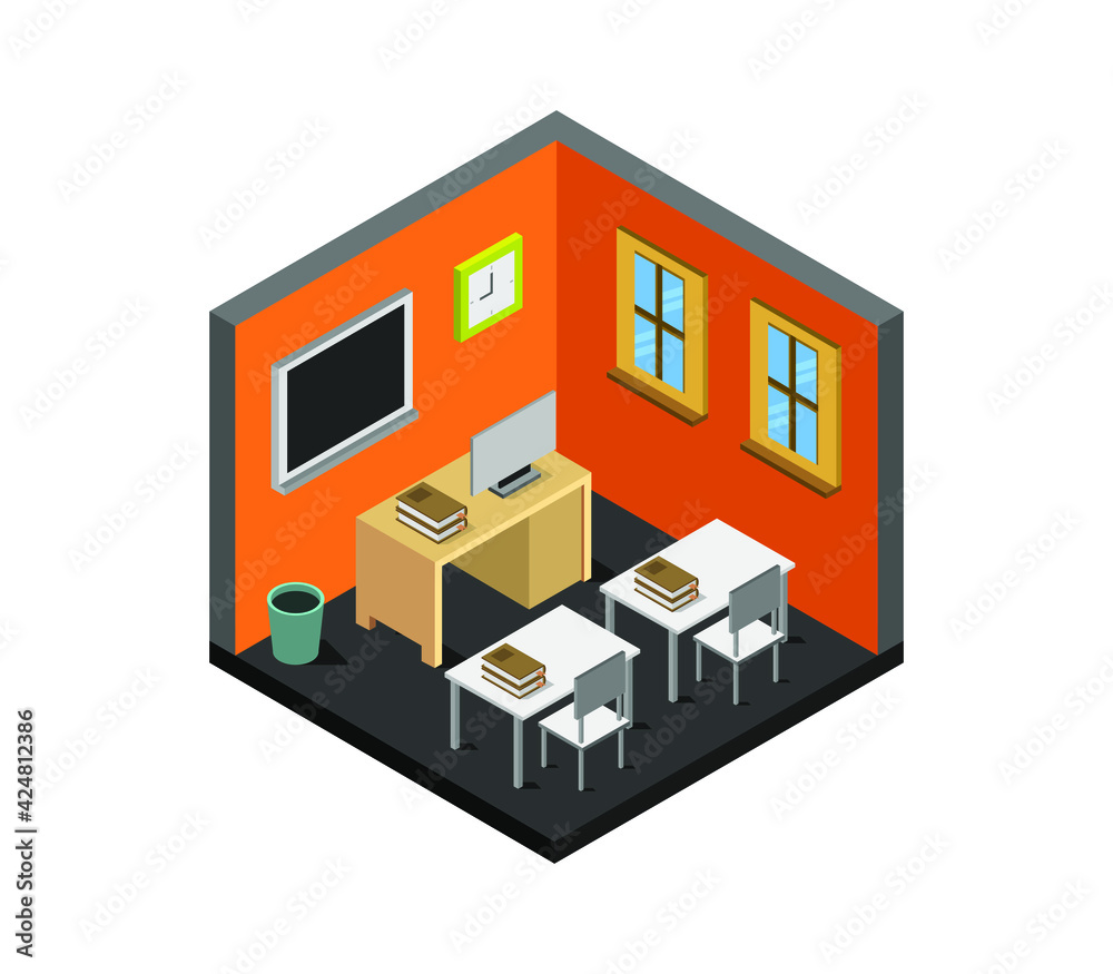 Isometric school room Isometric school room
