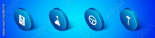 Set Isometric Auto service check automotive, Steering wheel, Hammer and Gear shifter icon. Vector