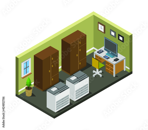Isometric office room