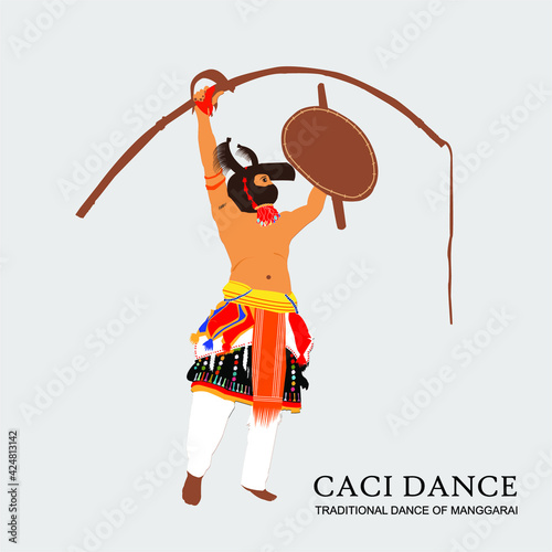 Caci dance is a traditional dance from manggarai photo