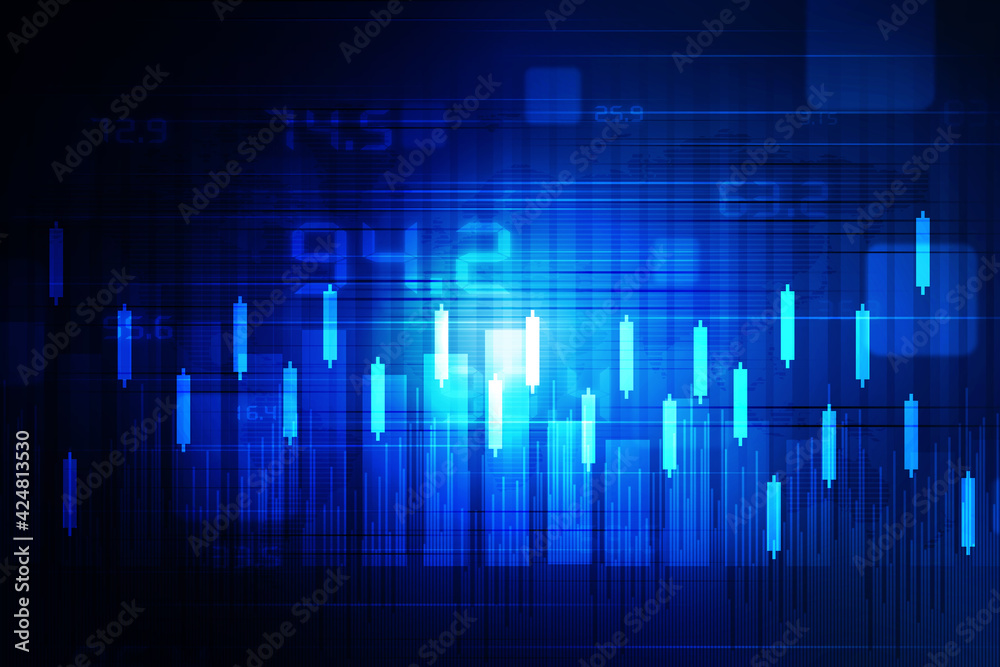 2d rendering Stock market online business concept. business Graph 2d rendering Stock market online business concept. business Graph