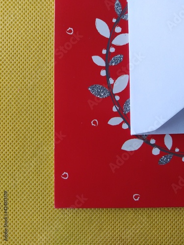 christmas card with ribbon