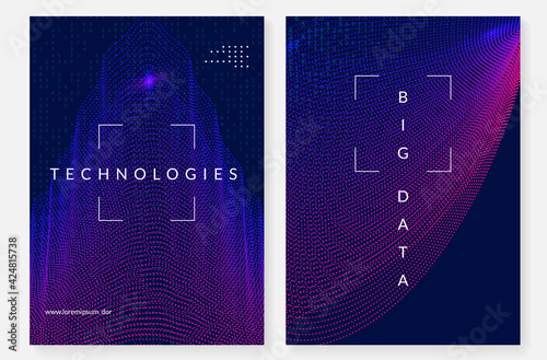 Digital technology abstract background. Artificial intelligence, deep learning and big data concept.