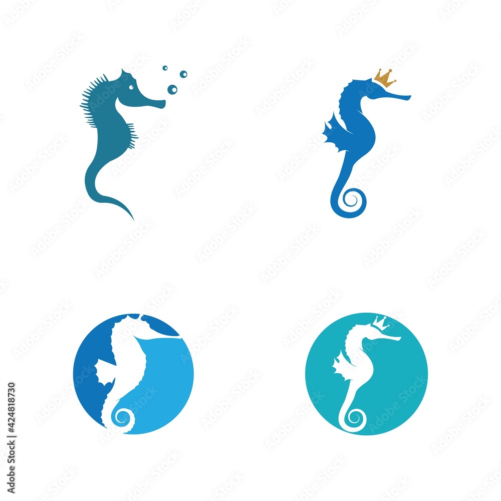 Fototapeta premium Sea horse illustration logo vector