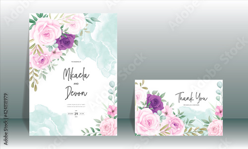 Beautiful wedding invitation designs with beautiful flower ornaments