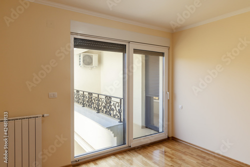 empty room with two windows