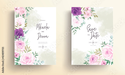 Beautiful wedding invitation designs with beautiful flower ornaments
