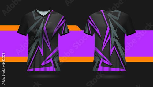 Vector jersey sports design template for sports clubs. uniform front and back view.