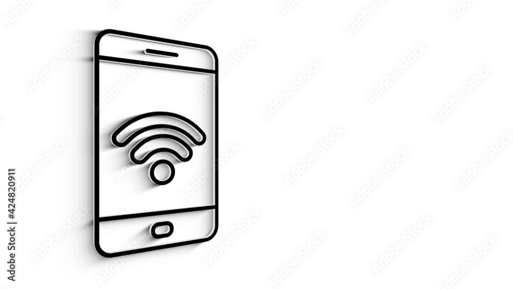 3D Line Icon wifi Animation on white background. 4k 3D Line Icon wifi Animation on white background. 4k