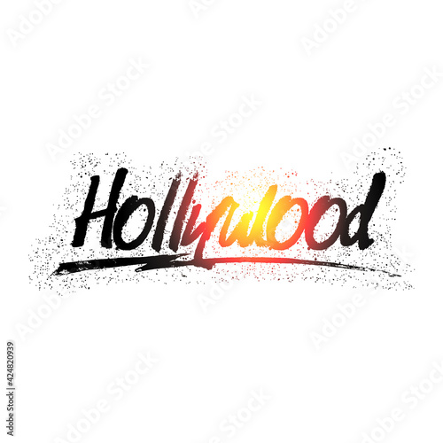 Colorful hollywood graffiti text vector