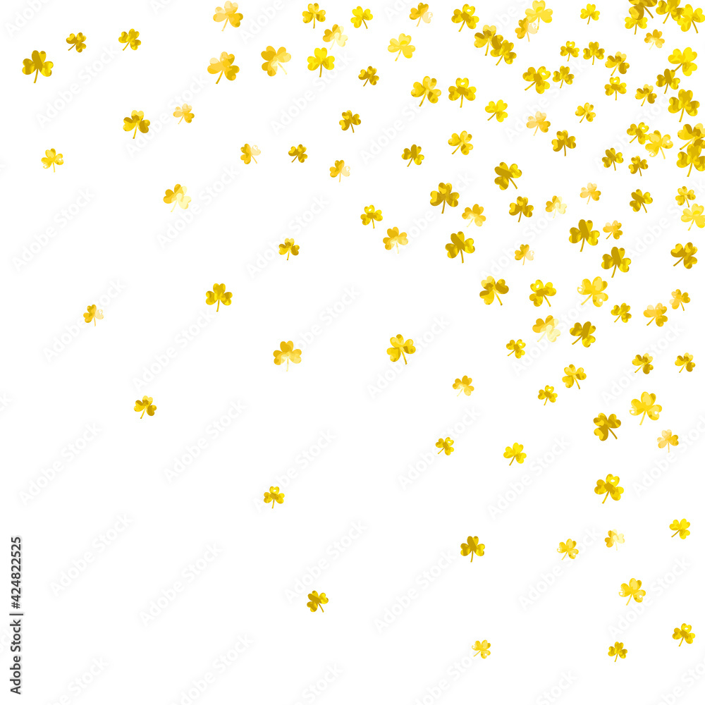 Shamrock background for Saint Patricks Day. Lucky trefoil confetti. Glitter frame of clover leaves.. Template for flyer, special business offer, promo. Decorative shamrock background. Shamrock background for Saint Patricks Day. Lucky trefoil confetti. Glitter frame of clover leaves.. Template for flyer, special business offer, promo. Decorative shamrock background.