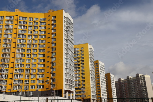 Photography Modern tall buildings, residential neighborhood, new buildings near Moscow, Vidn