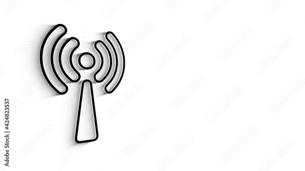 3D Line Icon network Animation on white background. 4k 3D Line Icon network Animation on white background. 4k