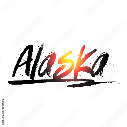Colorful alaska graffiti text vector