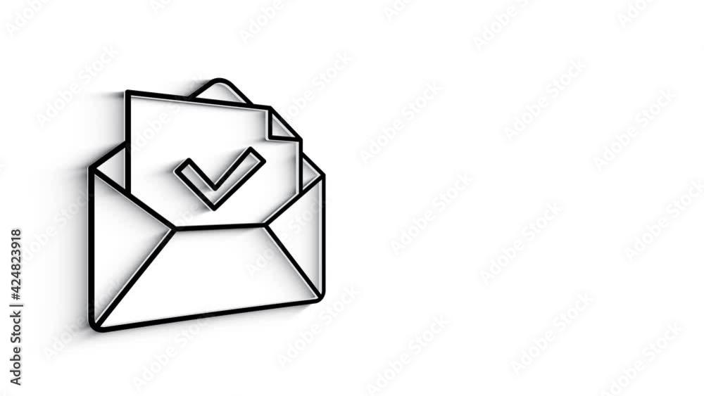 3D Line Icon Check mark Animation on white background. 4k 3D Line Icon Check mark Animation on white background. 4k