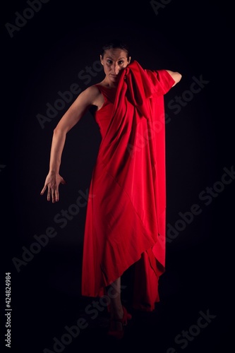Obraz na płótnie flamenco woman red skirt and fandango