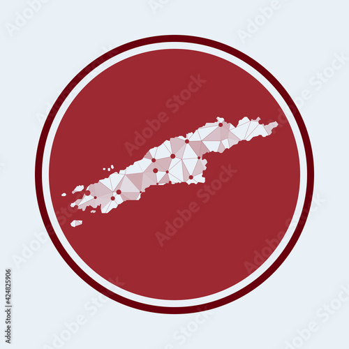 Hydra icon. Trendy tech logo of the island. Geometric mesh round design. Technology, internet, network, telecommunication concept. Vector illustration.