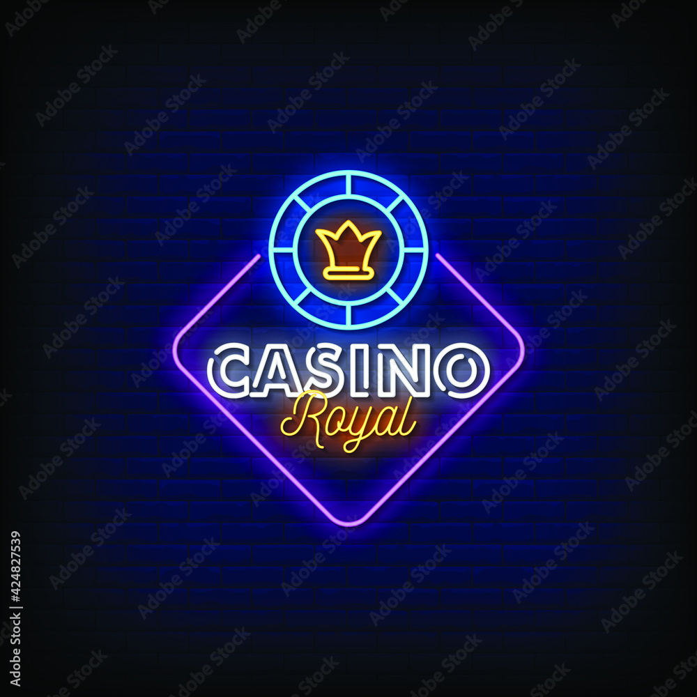 Fototapeta premium Casino Royal Neon Signs Style Text Vector