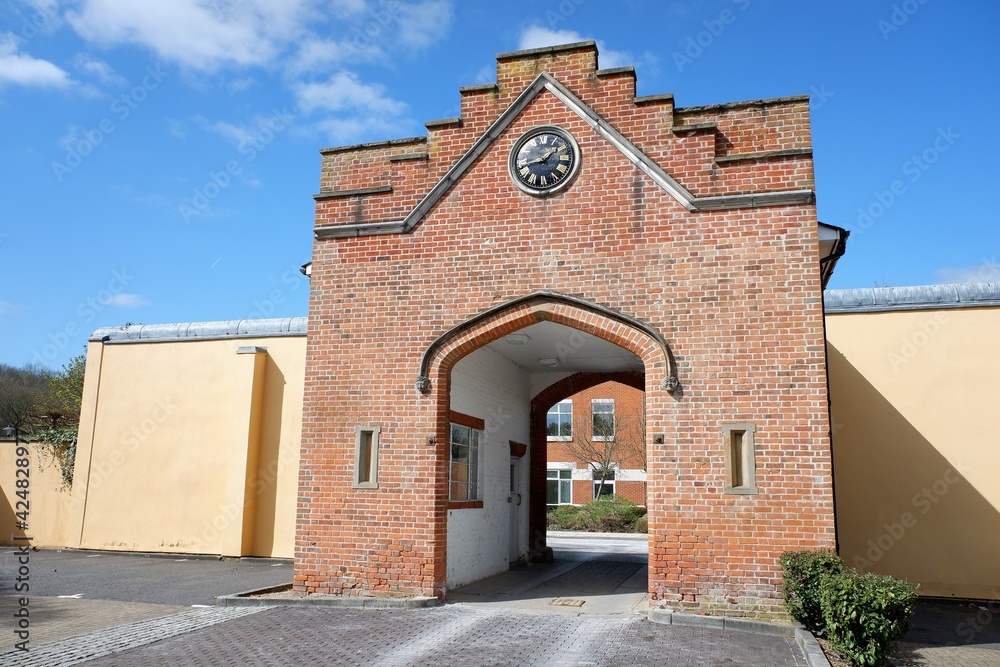 Fototapeta premium Stable yard gateway at Chalfont Park, designed by Richard Bentley and constructed in 1755.