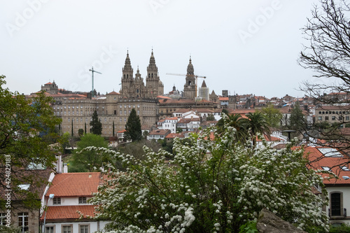 Panoramic view of Santiago de Compostela cathedral