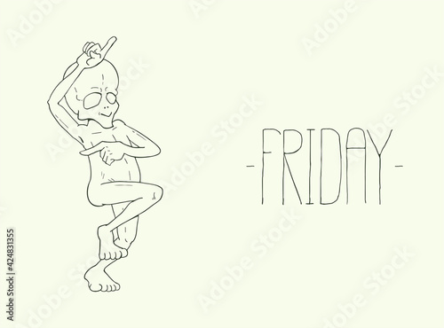 Funny alien illustration