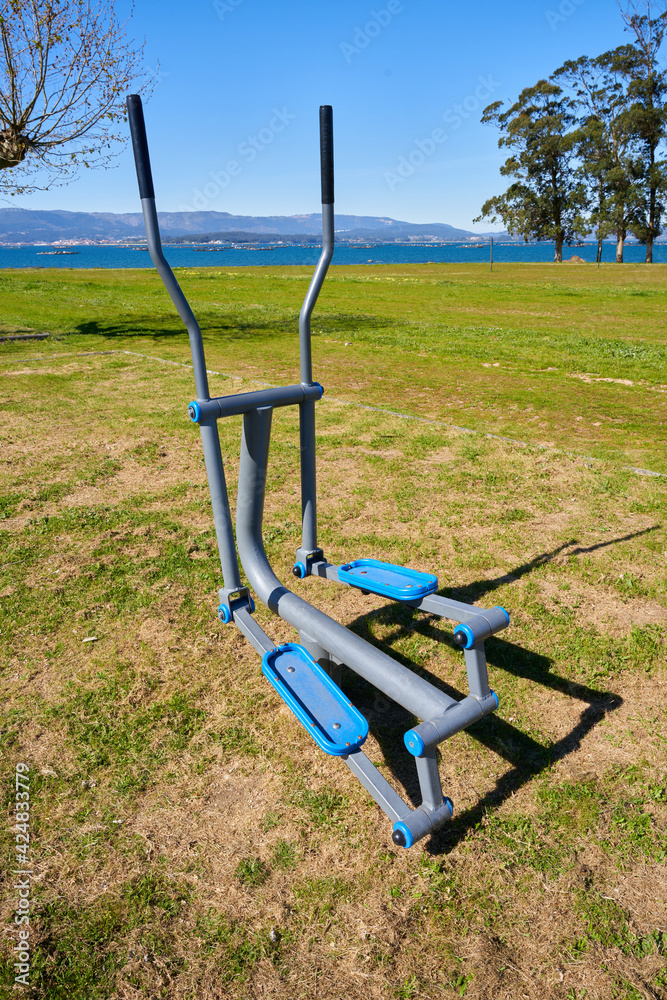 swing to exercise in a park by the sea
