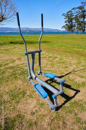 swing to exercise in a park by the sea