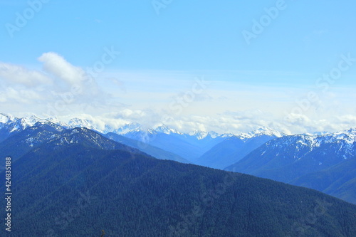 The beautiful scenery of the Olympic Mountains in the Pacific Northwest, Olympic National Park, Washington State.