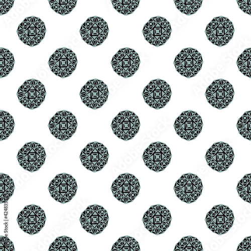 Vector seamless pattern with abstract elements on white background