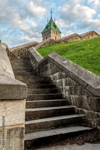 Stone staircase in old Quebec City, Canada