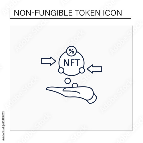 Transaction fees line icon. Customers electronic payment commissions. Taxication. Fixed fee charged for transaction.Digitalization concept. Isolated vector illustration.Editable stroke