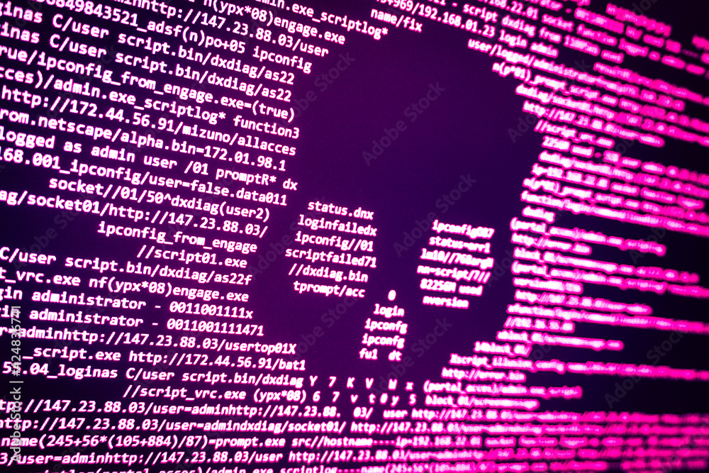 Ataque hacker de virus en internet.