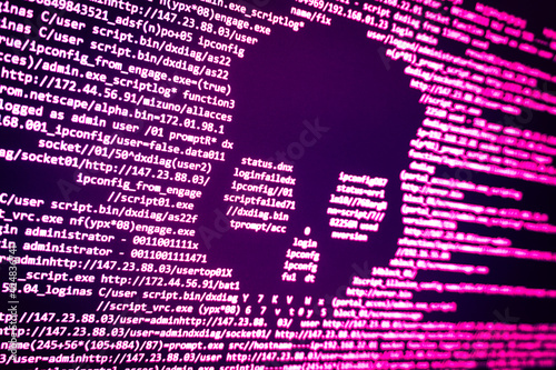 Ataque hacker de virus en internet.